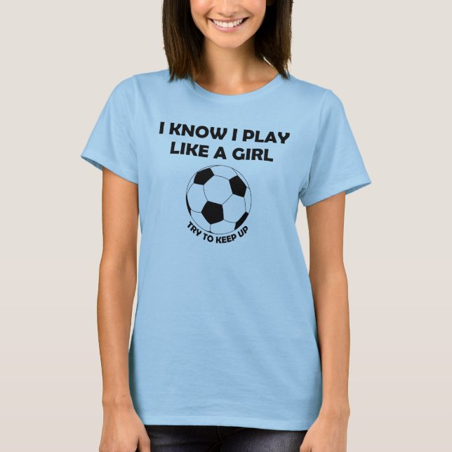 Eu sei o futebol do jogo de I como um t-shirt da (Frente)