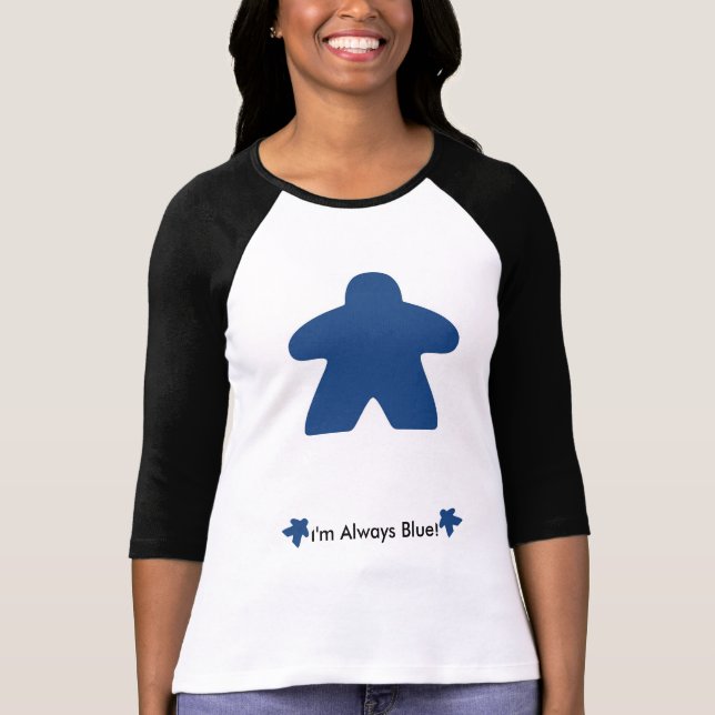 Eu sempre jogo T-Shirt azul (Frente)