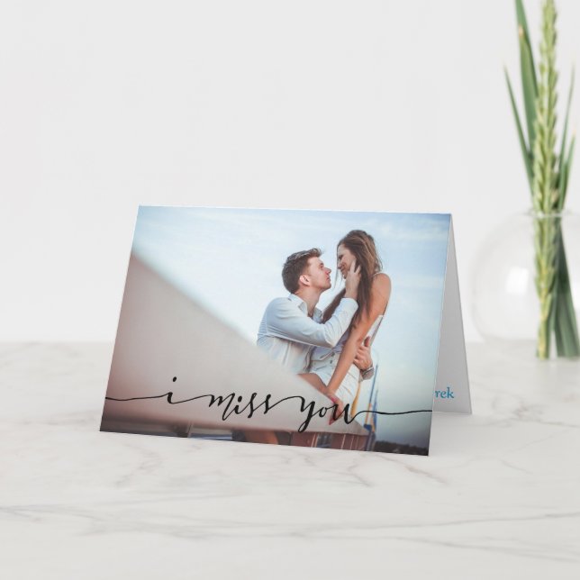 Eu Sinto Saudades Cartão Personalizado com Foto (Frente)