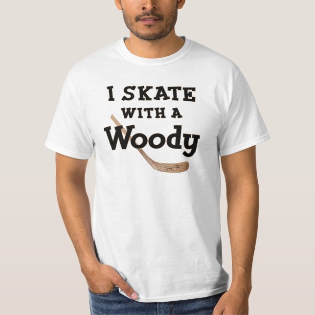 Eu Skate com uma camisa de hóquei de Woody (Frente)