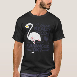 Eu Só Gosto Muito De Flamingos OK Camisa Rosa Flam