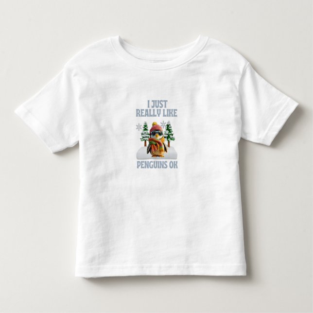 Eu Só Gosto Muito De Pinguins Ok Toddler T-shirt (Frente)