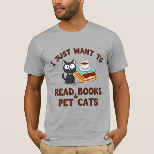 Eu só quero ler livros e camisetas de gatos de es