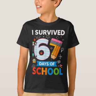 Eu Sobrevivi a 67 Dias De Escola Camisa Divertida
