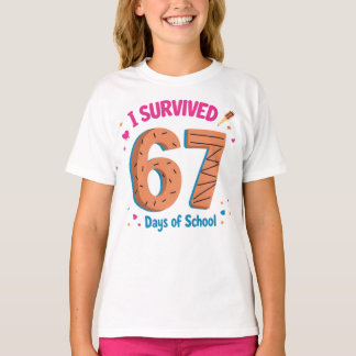 Eu Sobrevivi a 67 Dias de Escola Camiseta Divertid