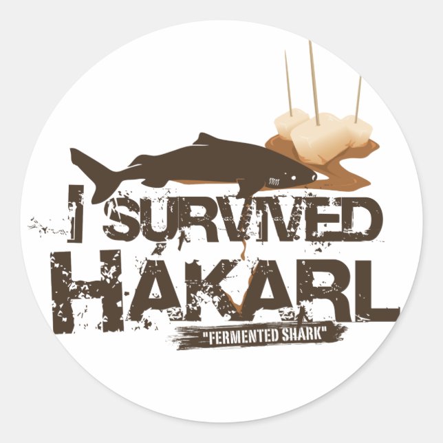 Eu sobrevivi ao adesivo de Hákarl (Frente)