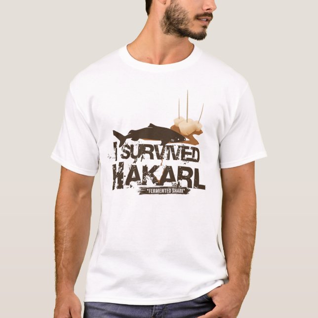 Eu sobrevivi ao t-shirt de Hákarl (Frente)