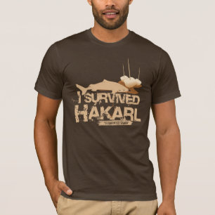 Eu sobrevivi ao t-shirt de Hákarl
