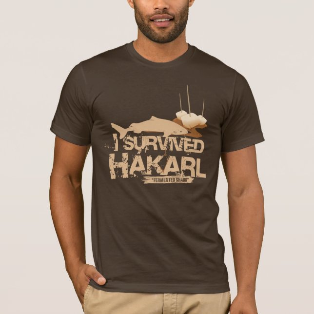 Eu sobrevivi ao t-shirt de Hákarl (Frente)