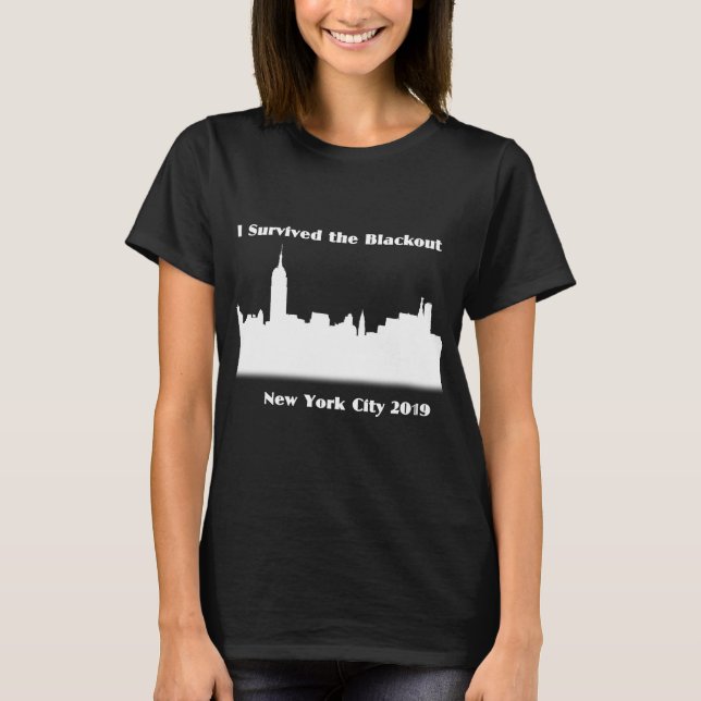 Eu sobrevivi ao t-shirt do escurecimento de NYC (Frente)