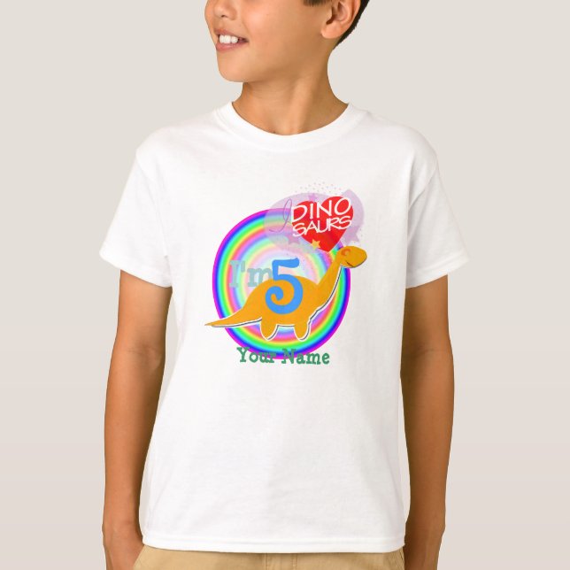 Eu sou 5 - 5o t-shirt de Dino da celebração do (Frente)