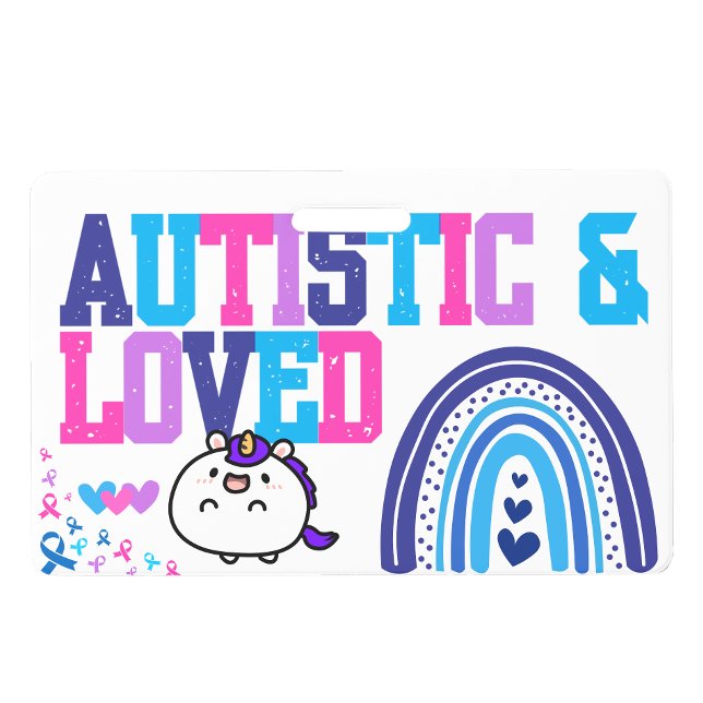 Eu sou Autista Nome id  Crachá - Crachá de Alerta  (I am Autistic Name id Badge - Autism Alert Badge)