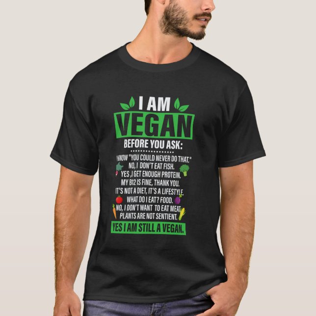 Eu Sou Camiseta Vegana Camisa de Estilo de Vida Ve (Frente)