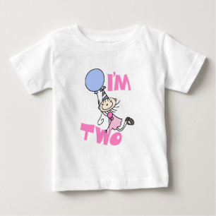 Eu sou duas camisetas de aniversário da "Stick"