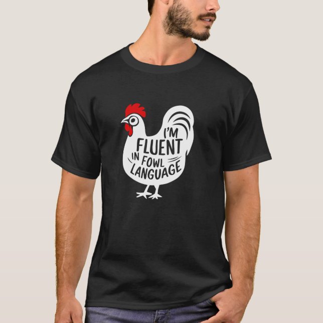 Eu sou fluente na camiseta de língua voadora (Frente)