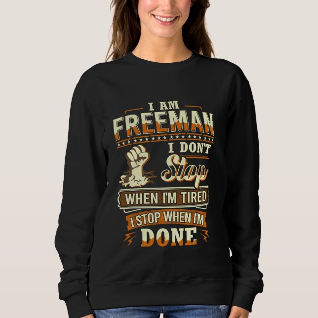 Eu sou Freeman Camisa Personalizada Sobrenome Free (Frente)