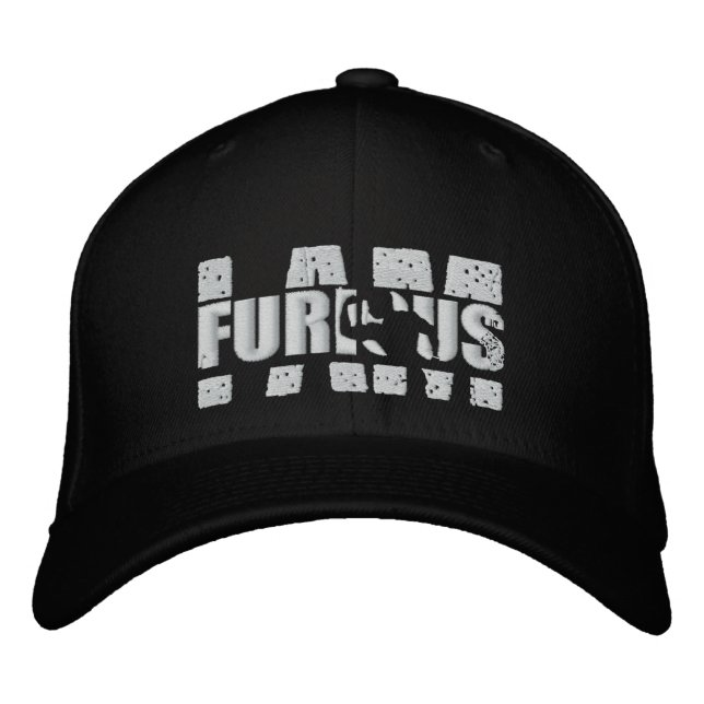 Eu sou FURIOSO Logotipo Branco Lã Boné (Frente)