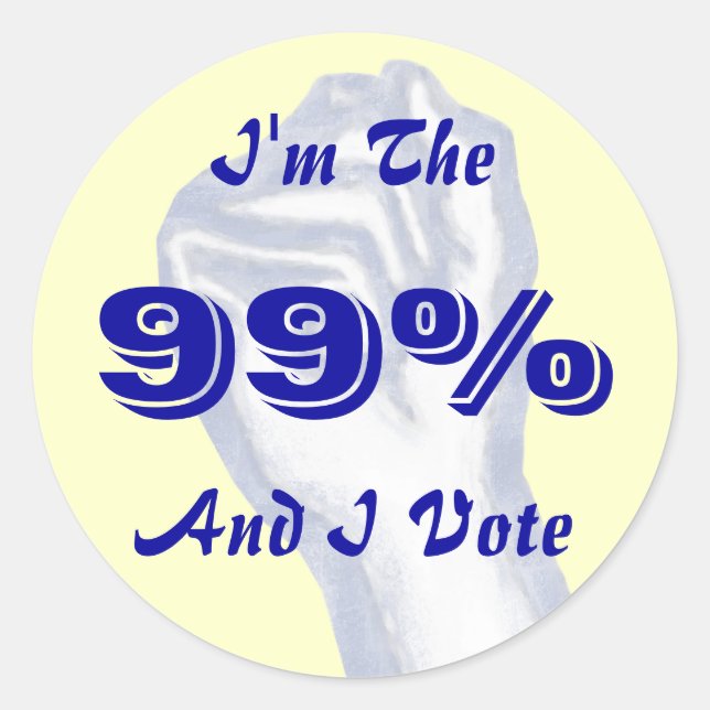 Eu sou o adesivo dos 99% (e eu voto) (Frente)