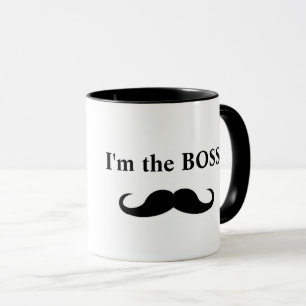 Eu sou o CHEFE, caneca de café do bigode