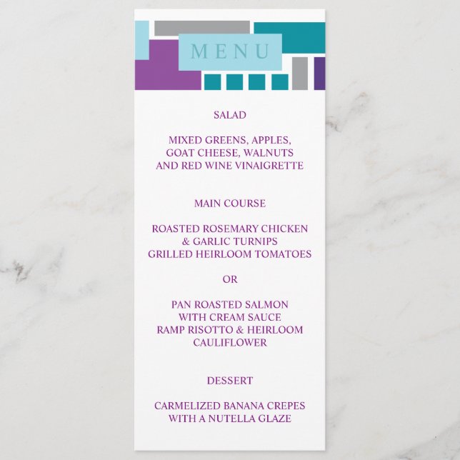 Eu sou o meu querido Cartão de Menu de Casamento (Frente)