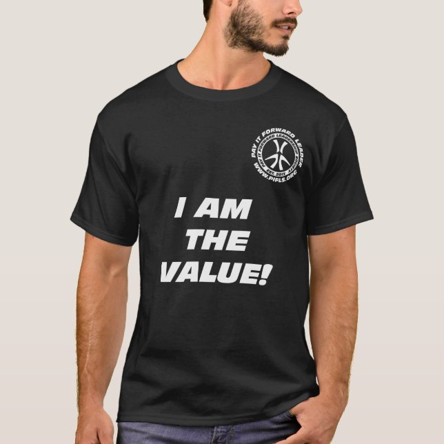 Eu sou o valor! T-shirt do preto (Frente)