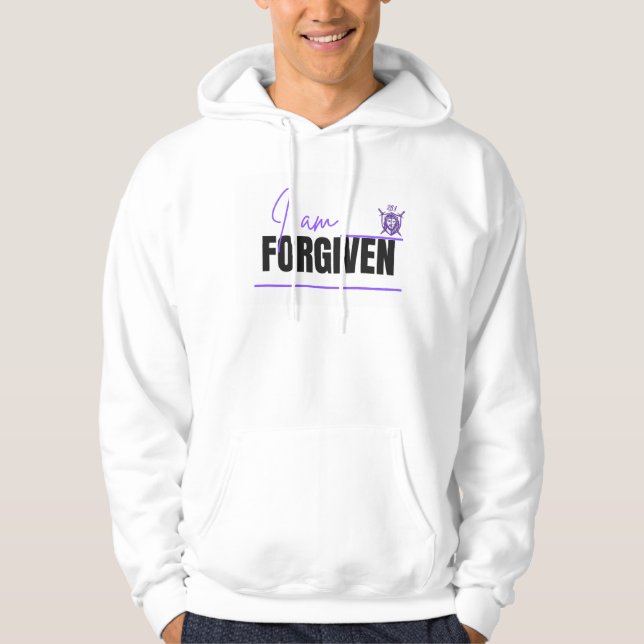 Eu sou perdoado por homens cristãos pullover Hoodi (Frente)