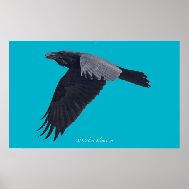 Eu sou RAVEN V Poster de Arte Negra Voadora (Frente)
