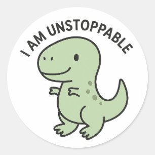Eu Sou T‑Rex Imparável – Adesivo de Dinossauro Fof
