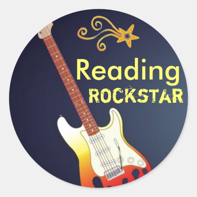 Eu sou um adesivo da Leitura de Rockstar (Frente)
