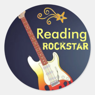 Eu sou um adesivo da Leitura de Rockstar