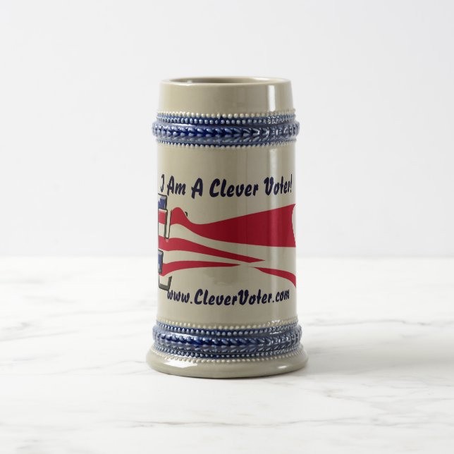 Eu sou um CleverVoter! Caneca de cerveja (Centro)