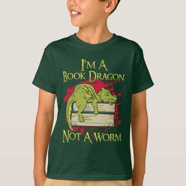 Eu sou um dragão do livro não um t-shirt do (Frente)