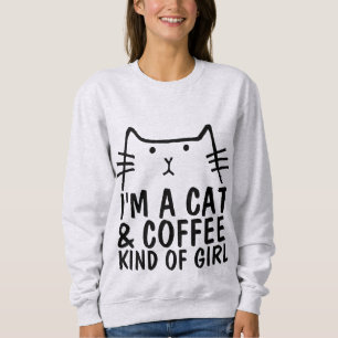 EU SOU UM GATO E COFFEE KINDA GIRL T-SHIRTS CAMISE