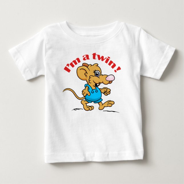 Eu sou um gêmeo e imitação! Camisas mousey (Frente)