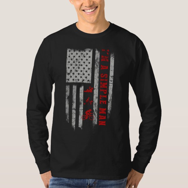 Eu sou um homem simples bebendo Camiseta de ciclis (Frente)
