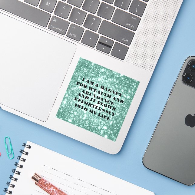Eu sou um imã para o adesivo de afirmação de rique (Notebook com iPhone)