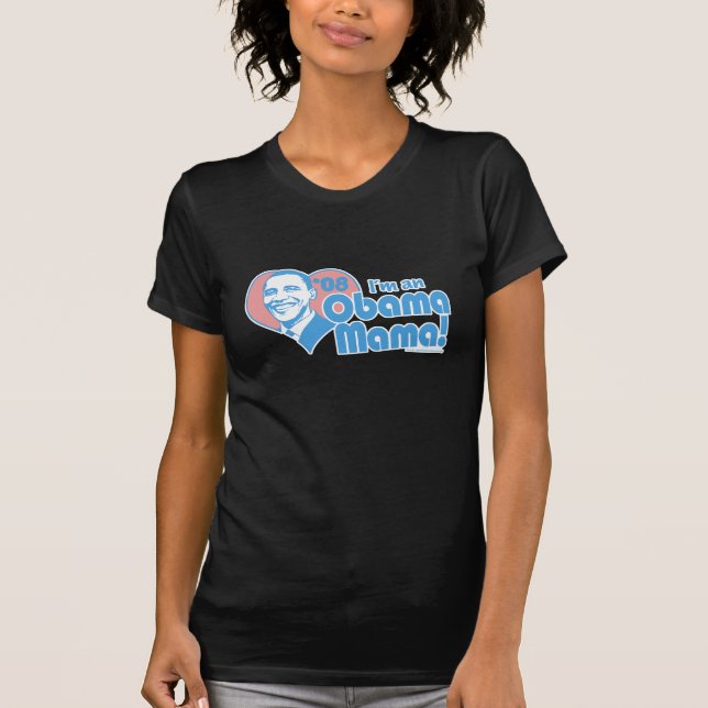 Eu sou um Mama Escuro Camisa de Obama (Frente)