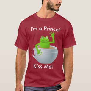 Eu sou um príncipe Beijo Me Sapo no t-shirt do