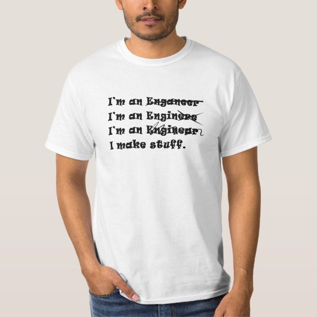 Eu sou um t-shirt do branco do engenheiro (Frente)
