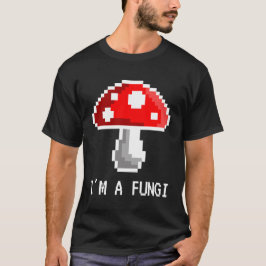 Eu sou um t-shirt do cogumelo do pixel dos fungos