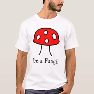 Eu sou um t-shirt vermelho do cogumelo dos fungos