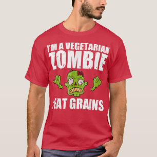 Eu sou um Zombie vegetariano Eu como camiseta de g
