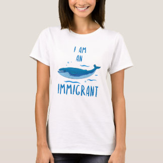Eu sou uma camiseta engraçada imigrante da baleia