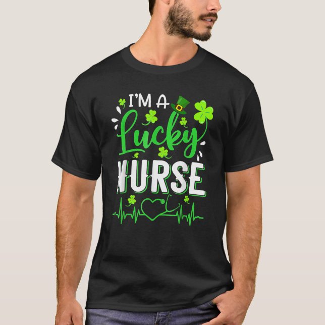 Eu sou uma enfermeira sortuda Shamrock Top Hat Rua (Frente)