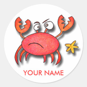Eu sou uma etiqueta Crabby pequena