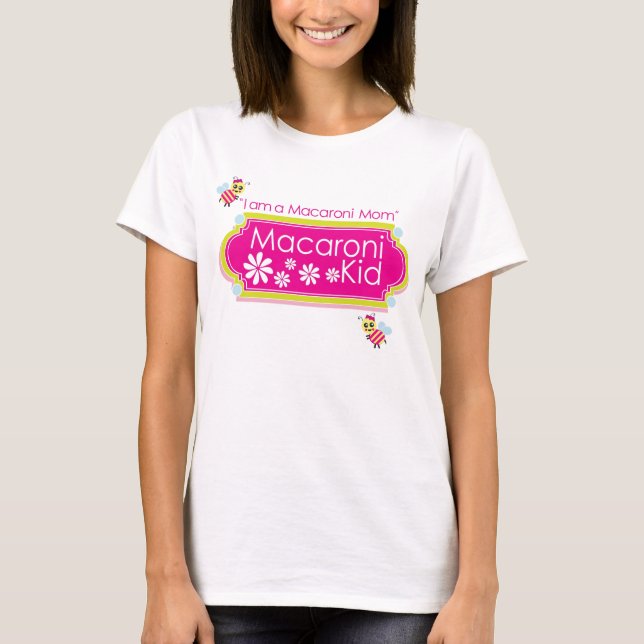 "Eu sou uma mãe de macarrão" Fez camiseta de manga (Frente)