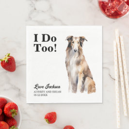 Eu Também Borzoi Cachorro Noivado Guardanapos com 