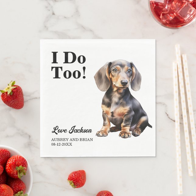 Eu também! Guardanapos de cachorro Dachshund com f (Insitu)