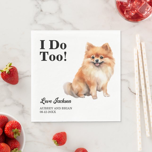 Eu Também! Guardanapos de Cachorro Pomerânia com F (Insitu)