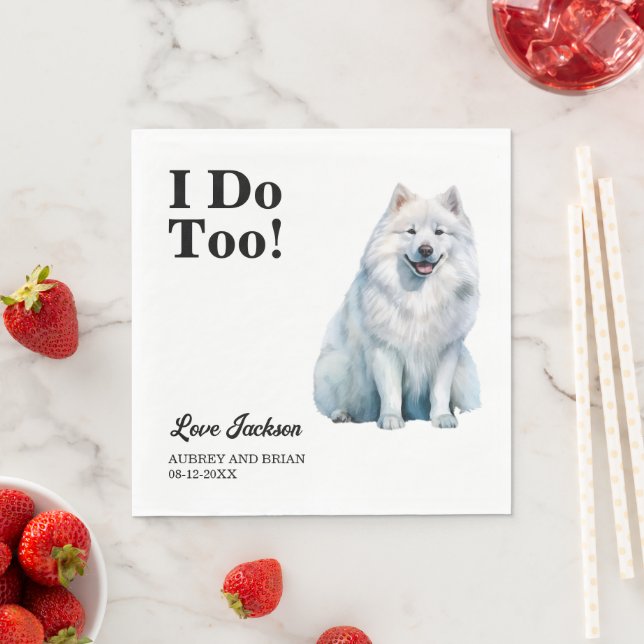 Eu também! Guardanapos de Cachorro Samoyed com Fot (Insitu)